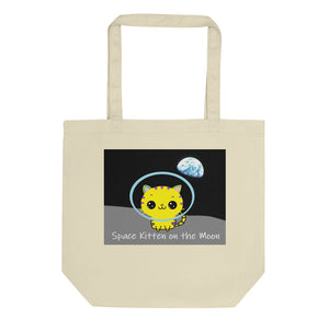 Space Kitten on the Moon Eco Tote Bag - Dark Sky Market