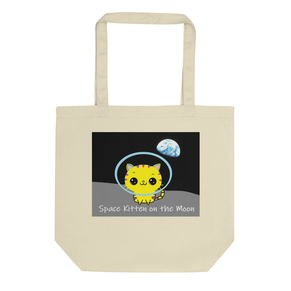Space Kitten on the Moon Eco Tote Bag - Dark Sky Market