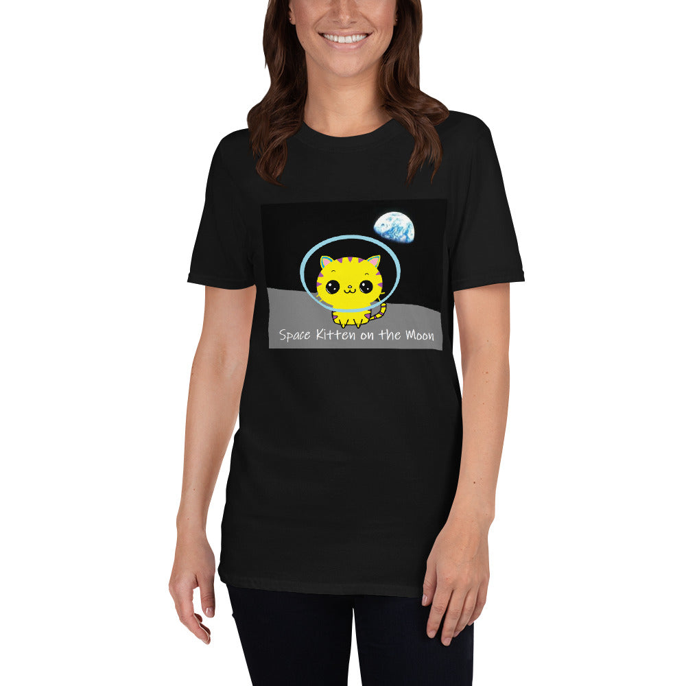 Space Kitten on the Moon Unisex T-Shirt - Dark Sky Market